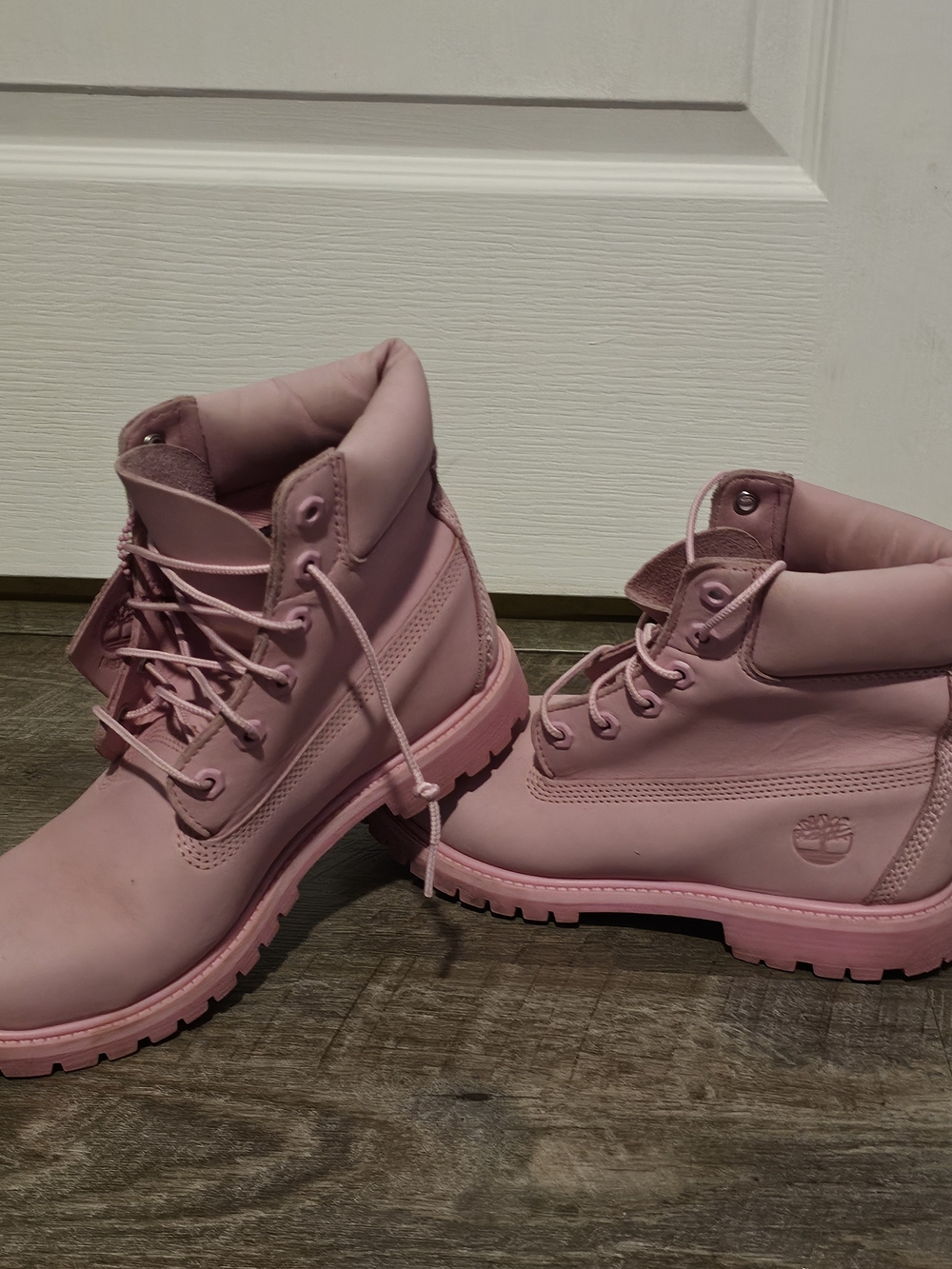 Pink Women's Lace-Up Ankle Boots - Timberland Style
